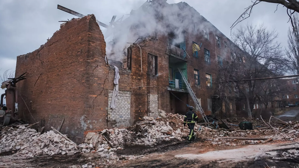 Ukraine Russia attack destruction rubble