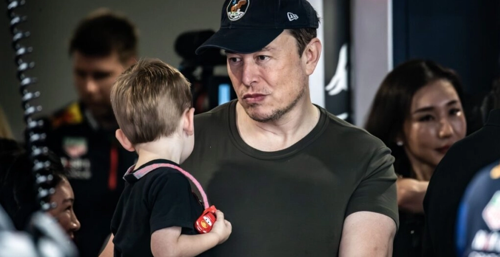 Elon Musk with son