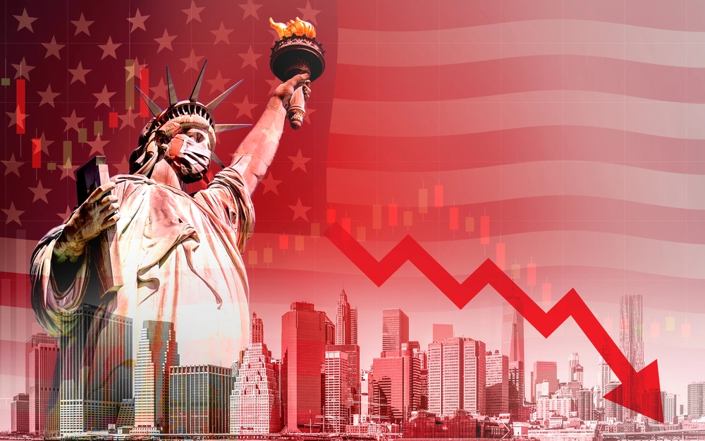 USA graph down / USA nedadgrående graf