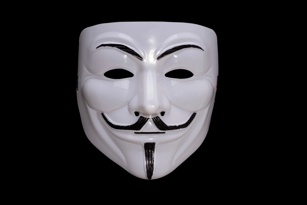 Anonymous,Mask,Isolated,On,Black,Background.,High,Quality,Photo