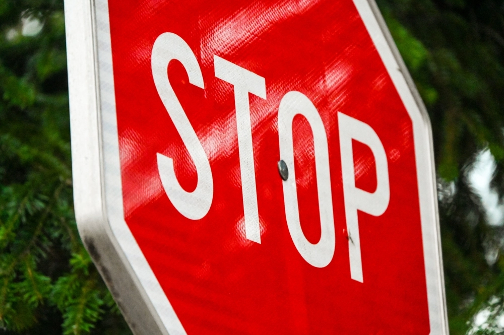 Stop skilt, Red,Stop,Traffic,Sign,On,The,Road.,Street,Sign,In