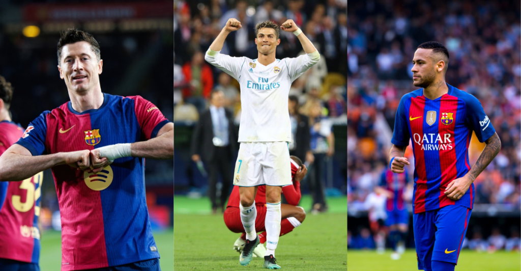 Robert Lewandowski, Cristiano Ronaldo, Neymar