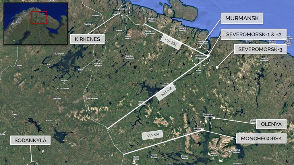 Russia has five active air bases near northern Finland and Norway