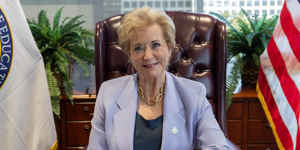 Linda McMahon, secretary, education
