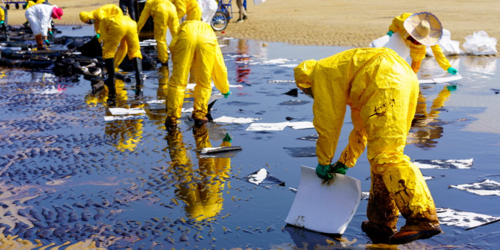 Oil leak, environmental disaster