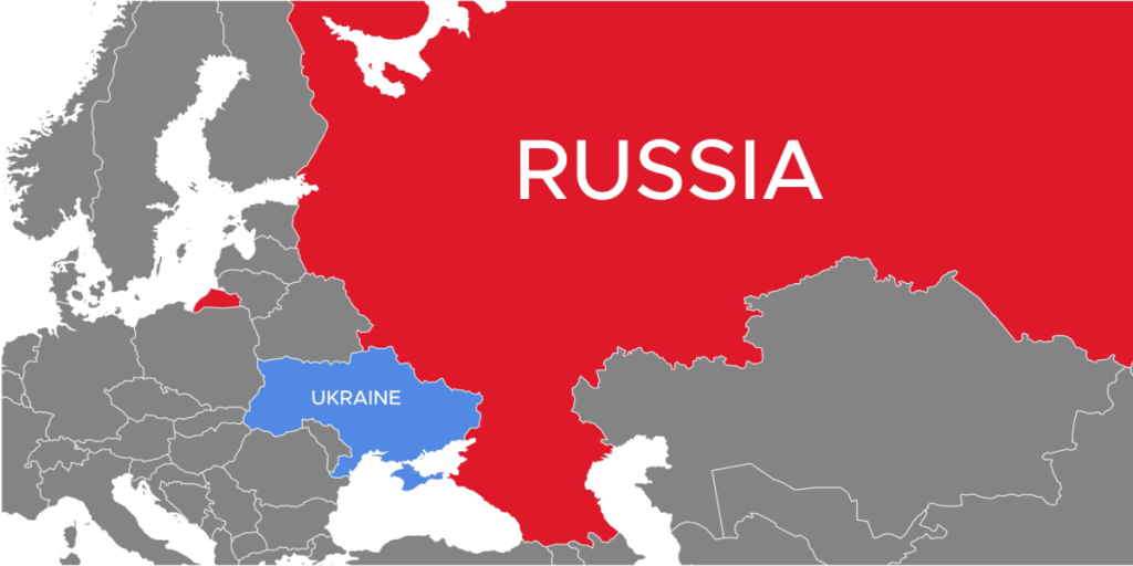 Russia, Ukraine, map