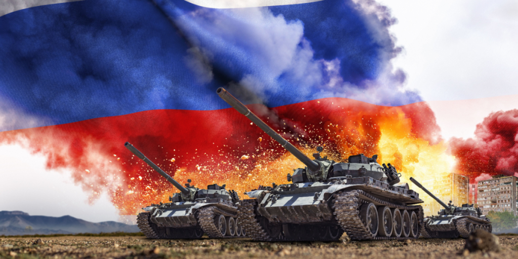 Russia, army, invasion, flag, tanks