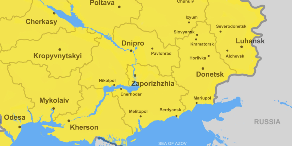 Ukraine, map, east