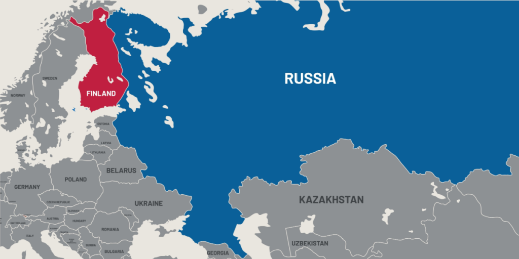Finland, Russia, map