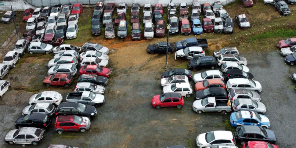 Old cars, junkyard