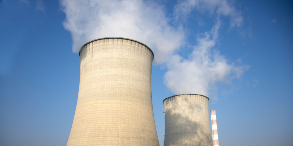 Nuclear facility, cooling towers