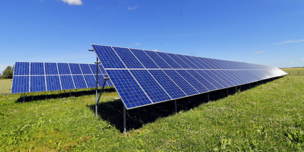 Solar panels, renewable energy, climate change, green transition