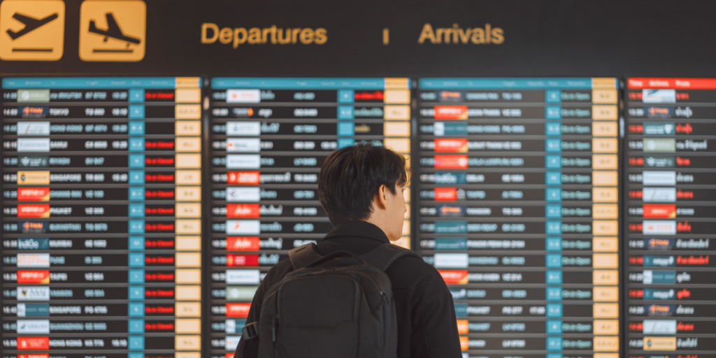 Departures, arrivals, airport