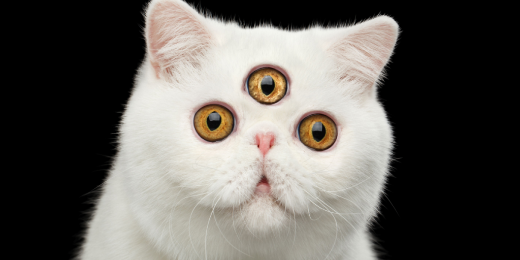 Cat with three eyes