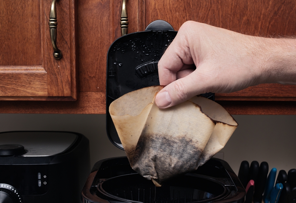 Used,Filter,,Coffee,brugt,kaffefilter