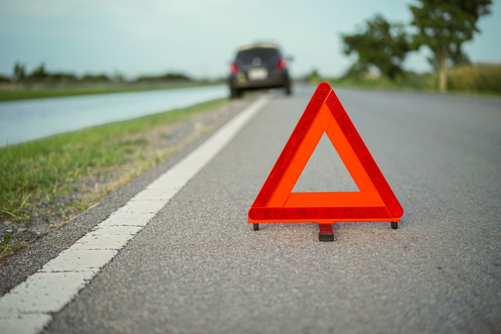Red,Emergency,Stop,Sign,triangle,advarsel,trekant,bil