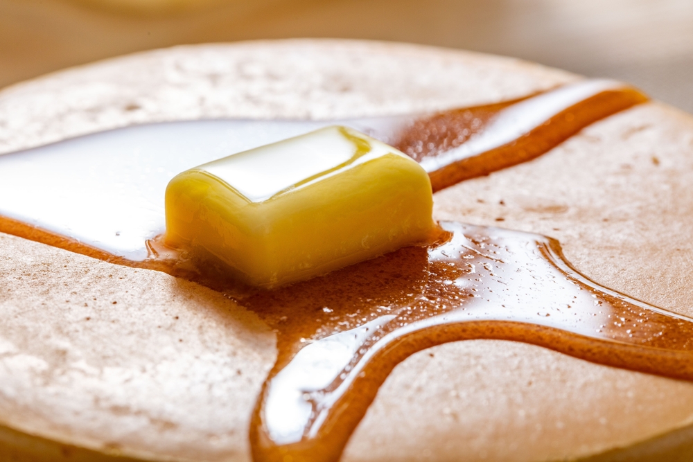 Melting,Butter,pancake,smeltende,smør,pandekage