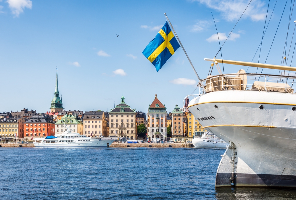 Stockholm,,Sweden,-boat,flag,sverige,båd