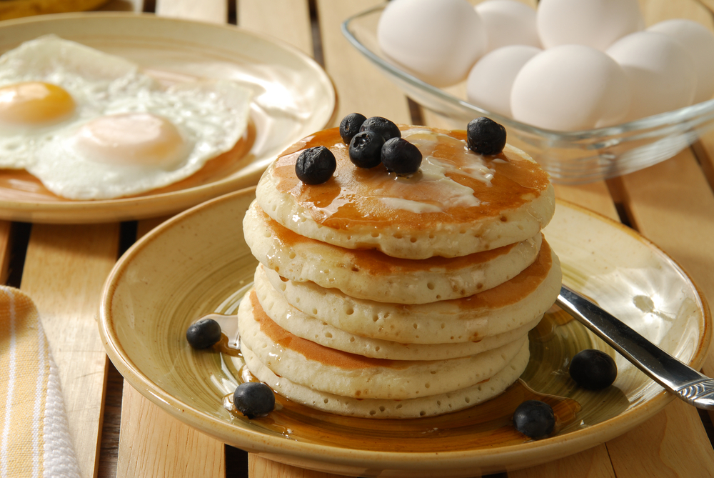 pancakes,blueberrys,pandekager,blåbær