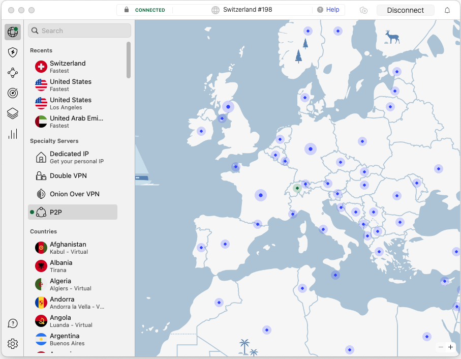NordVPN UI