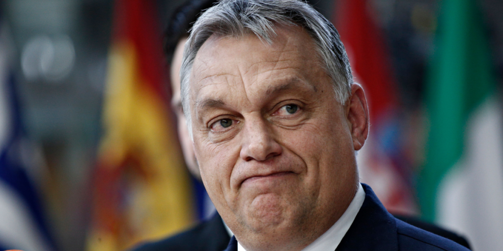Prime Minster of Hungary Victor Ornab arrives for a meeting with European Union leaders