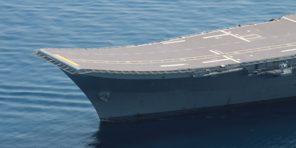 Flight deck of an aircraft carrier in the South China Sea