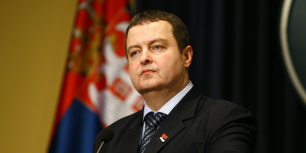 BELGRADE, SERBIA - CIRCA MARCH 2013: Serbian prime minister Ivica Dacic addresses to media members in government building circa March 2013 in Belgrade