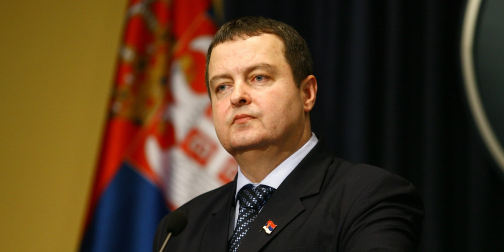 BELGRADE, SERBIA - CIRCA MARCH 2013: Serbian prime minister Ivica Dacic addresses to media members in government building circa March 2013 in Belgrade