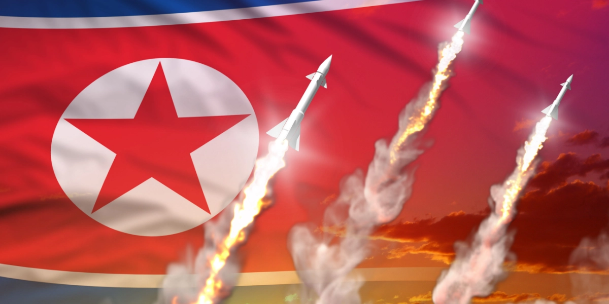 North Korea, flag, weapons, nuclear