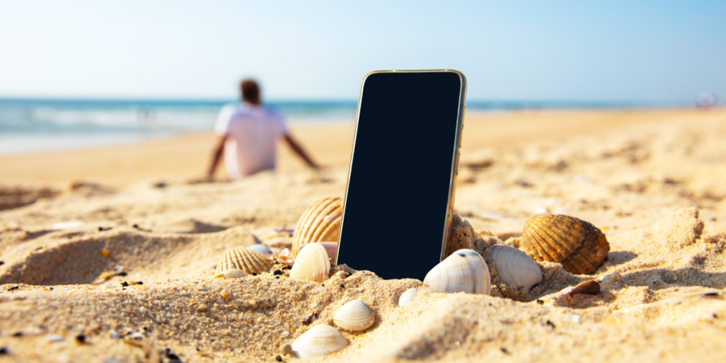 Phone, beach