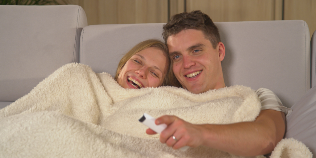 Movie, watching, laughing