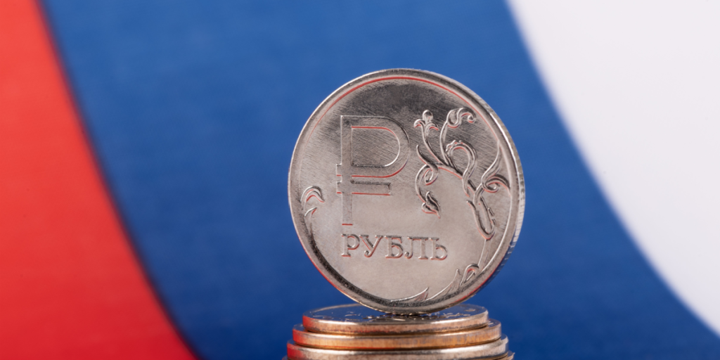 Russia, flag, coin, rubles