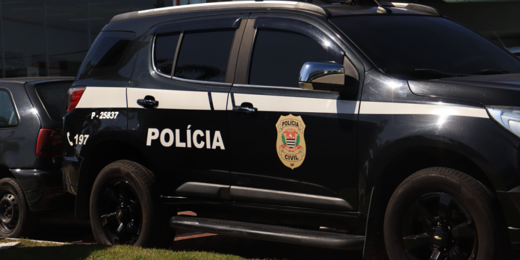 Brazilian police car parked in Sao Paulo