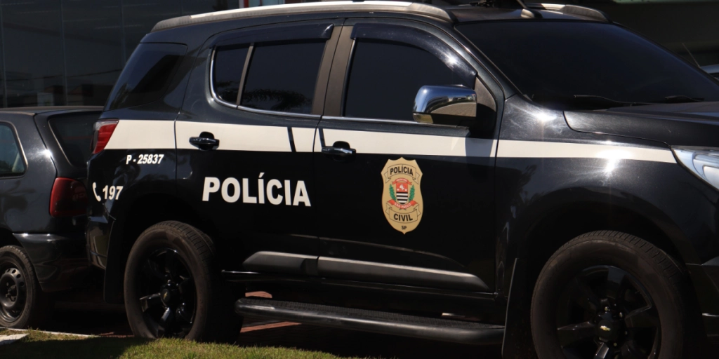 Brazilian police car parked in Sao Paulo