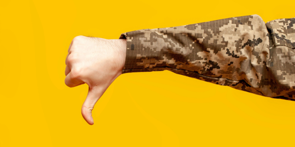 Military, rejection, no