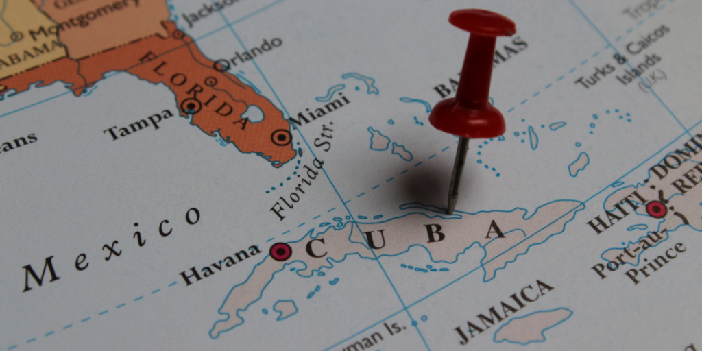 Cuba, map