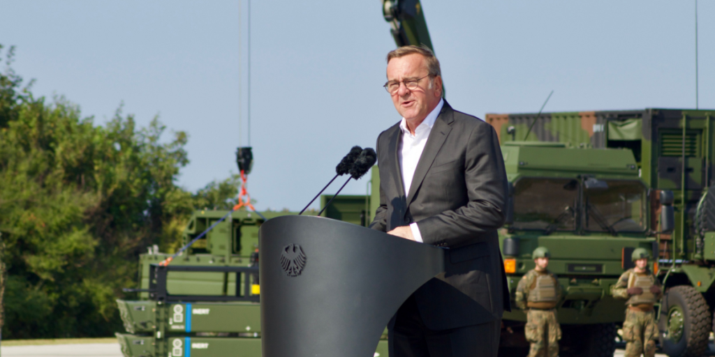 Germany minister defence Boris Pistorius IRIS-T surface-to-air missile system