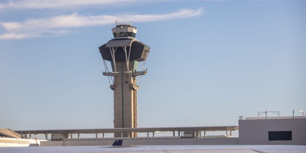 Air traffic control tower, airport