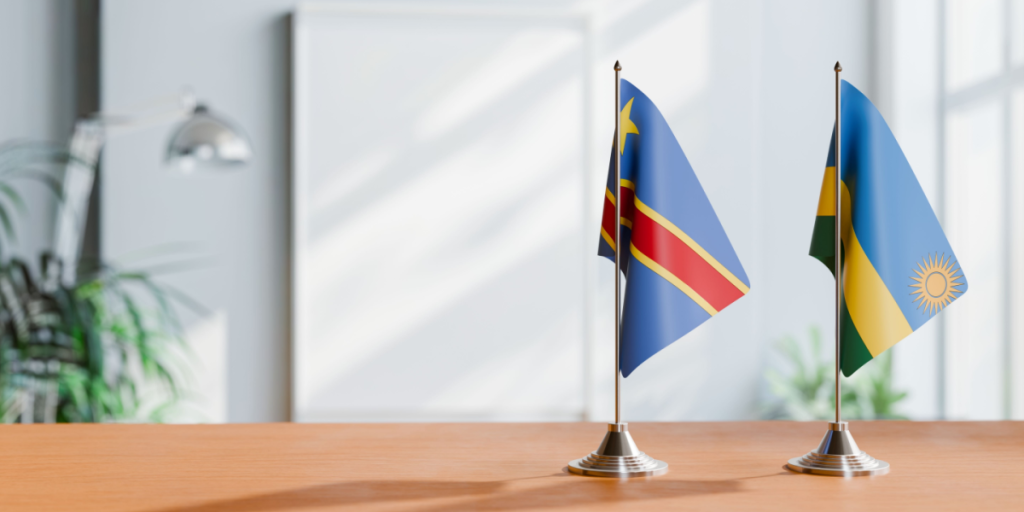 Rwanda, DR Congo, flags