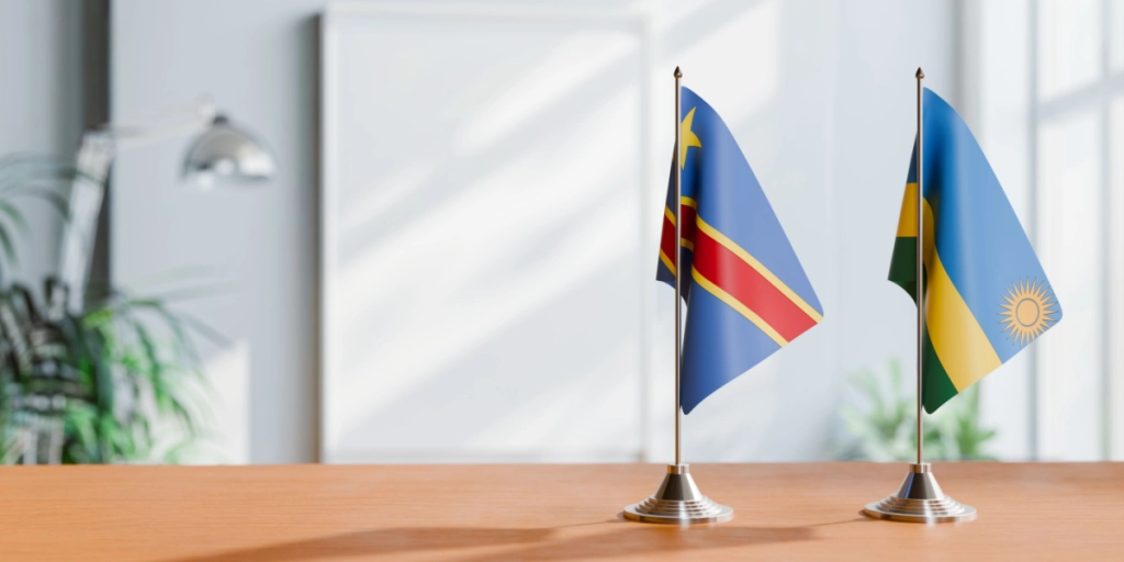 Rwanda, DR Congo, flags