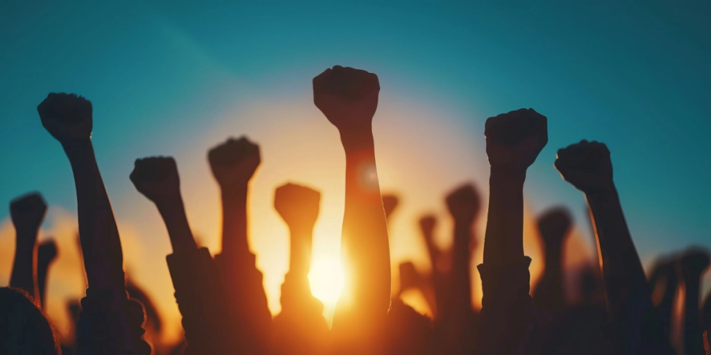 Protest, fists
