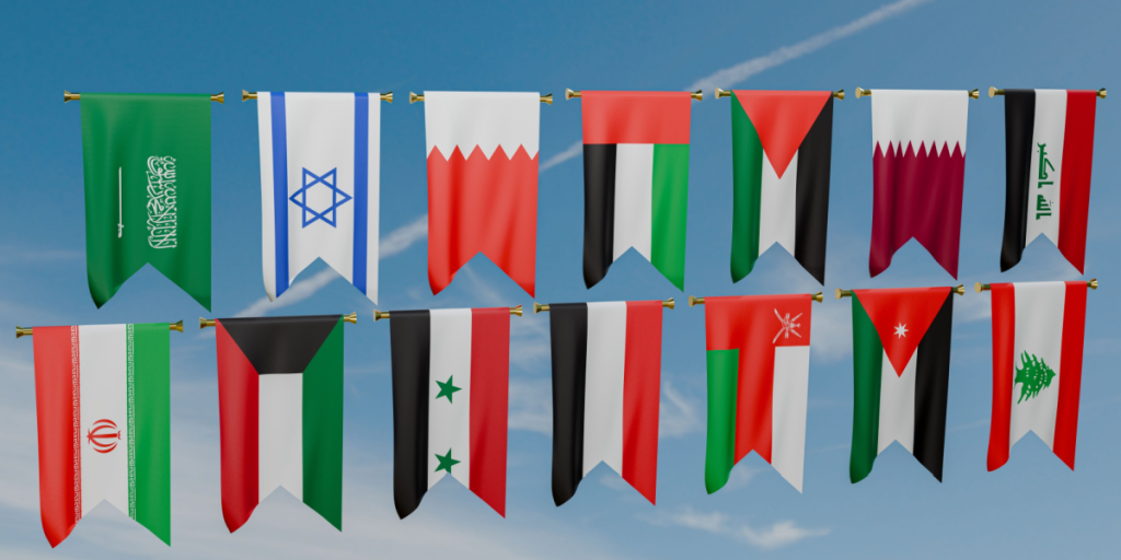 Middle East countries, flags