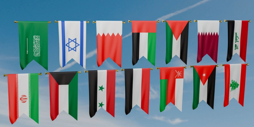 Middle East countries, flags