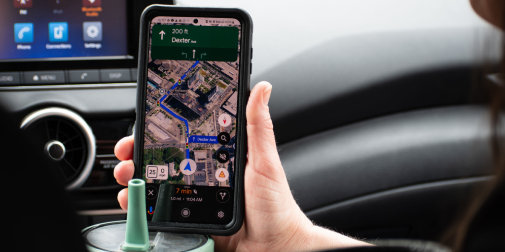 GPS, phone, google maps