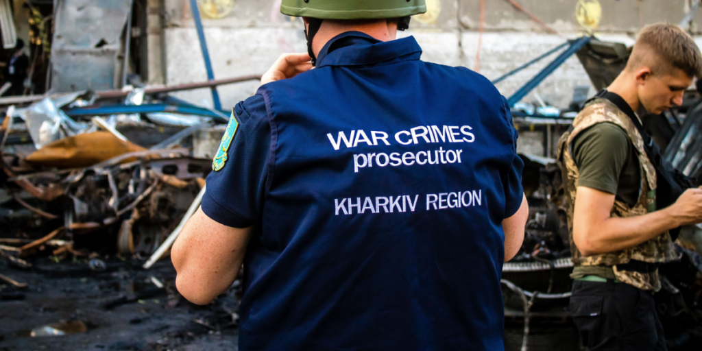 War crimes prosecutors and police are at the scene of an airstrike with a Russian FAB 500 guided aerial bomb on the Nova Poshta terminal in Kharkiv.
