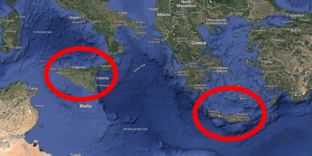 Sicilien, Kreta