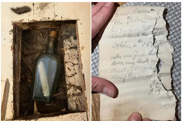 Fant mystisk flaskepost under gulvet – hadde ligget der i 138 år