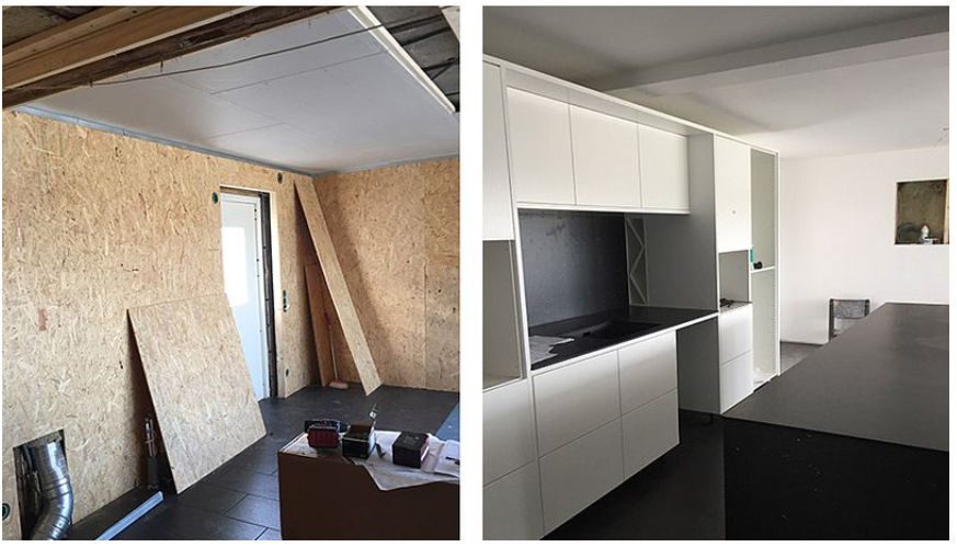 Kjøkken før og etter, renovering, kitchen before and after, renovation