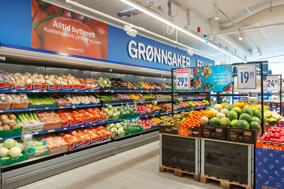 rema grønnsaker Norge, Rema 1000 Norway, vegetables, fruit, groceries, dagligvarebutikk