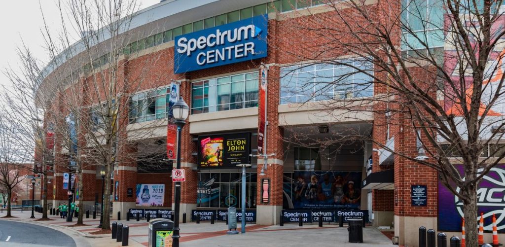 The Spectrum Center, home of the Charlotte Hornets basketball team